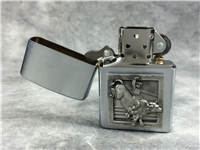 WESTERN BULL RIDER Emblem Brushed Chrome Lighter (Zippo, 2002)