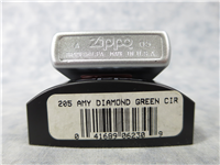 Amy Diamond GEOMETRIC GREEN CIRCLES Satin Chrome Lighter (Zippo, 2005)