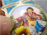 LOVERS Ornate Hand Carved 800 Silver/Turquoise Enamel Italy Slim Lighter with Pat. 2517191 Zippo Insert