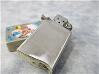 LOVERS Ornate Hand Carved 800 Silver/Turquoise Enamel Italy Slim Lighter with Pat. 2517191 Zippo Insert