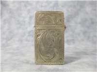 LOVERS Ornate Hand Carved 800 Silver/Turquoise Enamel Italy Slim Lighter with Pat. 2517191 Zippo Insert