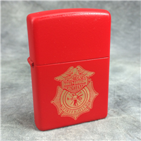 HARLEY-DAVIDSON FIREFIGHTER Red Matte Lighter (Zippo 20830, 2005)