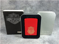 HARLEY-DAVIDSON FIREFIGHTER Red Matte Lighter (Zippo 20830, 2005)