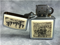CIVIL WAR SOLDIERS SCRIMSHAW Brushed Chrome Lighter (Zippo, 2004)