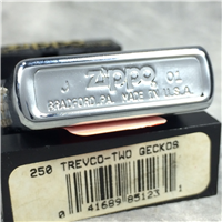 TREVCO TWO GECKOS Polished Chrome Lighter (Zippo 250, 2001)