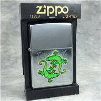 TREVCO TWO GECKOS Polished Chrome Lighter (Zippo 250, 2001)