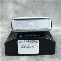 SCRIMSHAW SHARKS Brushed Chrome Lighter (Zippo, 2005)