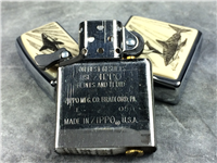 SCRIMSHAW SHARKS Brushed Chrome Lighter (Zippo, 2005)