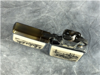 SCRIMSHAW TWO BEARS Brushed Chrome Lighter (Zippo, 2004)