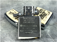 SCRIMSHAW TWO BEARS Brushed Chrome Lighter (Zippo, 2004)