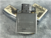 SCRIMSHAW 3 EAGLES Brushed Chrome Lighter (Zippo, 2005)