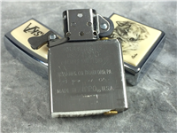 SCRIMSHAW ALASKA WOLVES Brushed Chrome Lighter (Zippo, 2005)