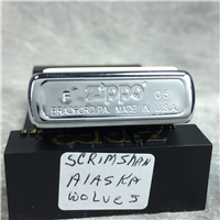 SCRIMSHAW ALASKA WOLVES Brushed Chrome Lighter (Zippo, 2005)