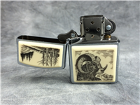 SCRIMSHAW RAM Brushed Chrome Lighter (Zippo, 2005)