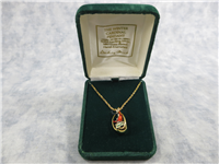 WINTER CARDINAL Olszewski Gold Plated Sterling Pendant (Danbury Mint, 1988)