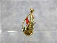 WINTER CARDINAL Olszewski Gold Plated Sterling Pendant (Danbury Mint, 1988)