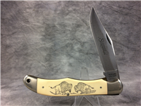 SCHRADE SC-500 Scrimshaw Bison Lockback  w/ Sheath