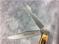 REMINGTON NEW TANG  Series II Handmade Yellow/Orange Bone 2-Blade Rifle Knife