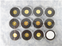 1987 Walt Disney's Classic Snow White 50th Anniversary Set of Eleven 1/10 Ounce .999 Fine Gold Proof Medals