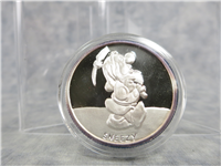 1987  Walt Disneys Classic Snow White 50th Anniversary Sneezy Silver Medal 