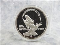 Mickey's Holiday Treasures 1st Edition 5 Oz .999 Fine Silver Proof Medal (Rarities Mint, 1986)