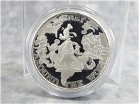Disney Around The World GOOFY AND PLUTO 5 Oz .999 Fine Silver Proof Medal (Rarities Mint, 1988)