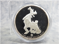 Disney Around The World GOOFY AND PLUTO 5 Oz .999 Fine Silver Proof Medal (Rarities Mint, 1988)