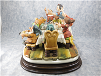 Snow White and the Seven Dwarfs 'HAVING DINNER' 11 inch Capodimonte Laurenz Sculpture