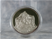 1987  Walt Disneys Classic Snow White 50th Anniversary Witch Silver Medal 
