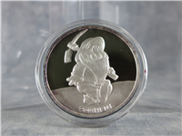 1987  Walt Disneys Classic Snow White 50th Anniversary Bashful Silver Medal 