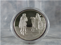1987 Walt Disney's Classic Snow White 50th Anniversary HUNTER & QUEEN 1 Ounce .999 Fine Silver Proof Medal