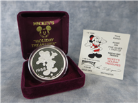 Mickey's Holiday Treasures 3rd Edition 1 Oz .999 Fine Silver Proof Medal (Rarities Mint, 1988)