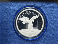 Sixty Years With You Mickey THE SORCERER'S APPRENTICE 1 Oz .999 Fine Silver Proof Medal (Disney, Rarities Mint, 1988)