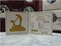 Fantasia 50th Anniversary Limited Collector's Edition (6) 1 Oz .999 Fine Silver Proof Medal Collection (Disney, Rarities Mint, 1990)