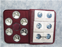 Fantasia 50th Anniversary Limited Collector's Edition (6) 1 Oz .999 Fine Silver Proof Medal Collection (Disney, Rarities Mint, 1990)