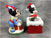 Vintage MICKEY MOUSE Giftware Christmas Figurines Lot of 2 (Walt Disney Productions)