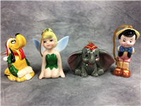 Lot of 8 DISNEY ORNAMENTS Eeyore Dumbo Pinocchio Pluto Minnie Tinkerbell