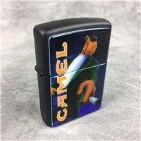 CAMEL BIG JOE Black Matte on Brass Lighter w/ Technographic Chip (Zippo CZ126, 1996)
