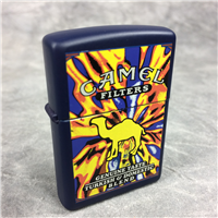 CAMEL VOLCANO Navy Blue Matte over Brass Lighter (Zippo CZ252, 1999)