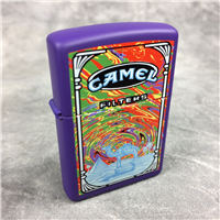 CAMEL PSYCHEDELIC DUST STORM Purple Matte over Brass Lighter (Zippo CZ255, 1999)