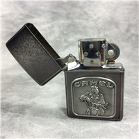 Camel BIKER JOE Pewter Raised Emblem Midnight Chrome Lighter (Zippo CZ010, 1992)