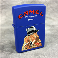 Camel PLEASURE TO BURN DETECTIVE Royal Blue Matte Lighter (Zippo, CZ339, 2000)