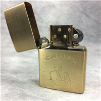 CAMEL TUXEDO JOE Brushed Brass Lighter (Zippo CZ008, 1991)