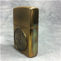 CAMEL TUXEDO JOE MEDALLION Brushed Brass Lighter (Zippo CZ014, 1992)