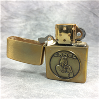 CAMEL TUXEDO JOE MEDALLION Brushed Brass Lighter (Zippo CZ014, 1992)