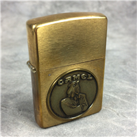 CAMEL TUXEDO JOE MEDALLION Brushed Brass Lighter (Zippo CZ014, 1992)