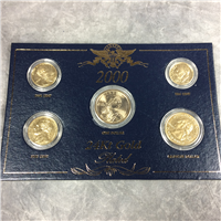 2000 USA 24K GOLD-PLATED PROOF SET 5 Coins Sacagawea Dollar (U.S. Mint, 2000)