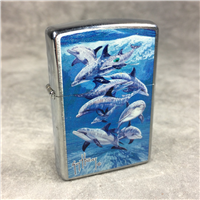 ZIPPO Guy Harvey Bottle-Nosed Dolphins Brushed Chrome Lighter (Zippo, 2006) SEALED