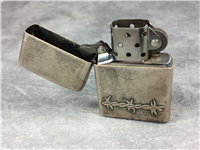 ZIPPO Barbed Wire Wrap-Around Antique Silver Plate Lighter (Zippo, 2005)