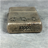 ZIPPO Barbed Wire Wrap-Around Antique Silver Plate Lighter (Zippo, 2005)